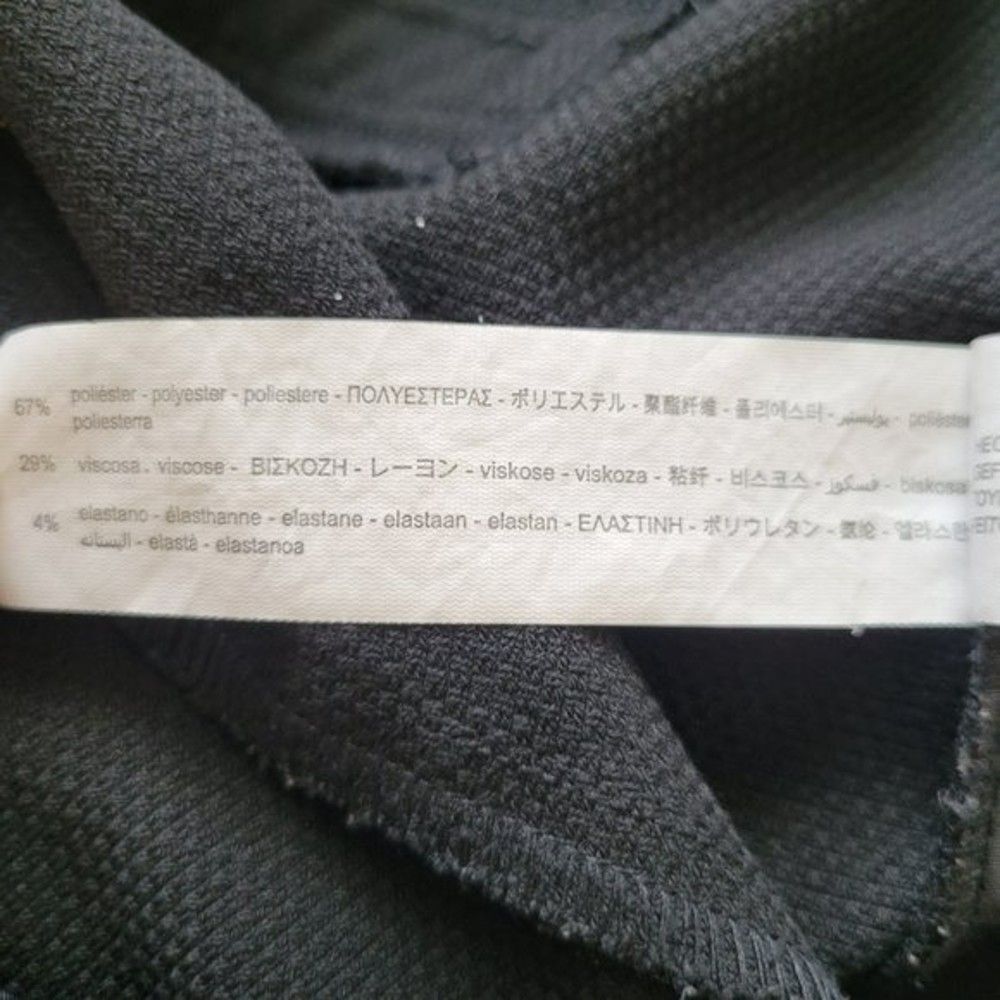 ZARA Black Textured Chino Pants Size XXL Ankle Cuffed Stretchy Elevated Casual - Picture 9 of 9